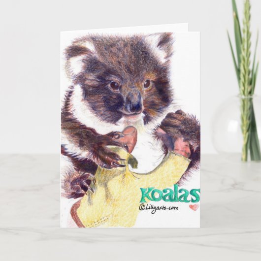 Koala Bear Bunter Stift Gruß und Note Card Karte (Vorderseite)