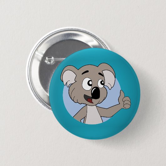 Koala bear Cartoon Button (Vorne & Hinten)