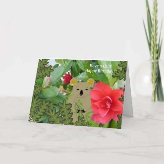 Koala Bear Chill Birthday Card Karte (Vorderseite)