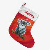 Koala Bear Christmas Großer Weihnachtsstrumpf (Vorderansicht (hängend))