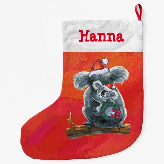 Koala Bear Christmas Großer Weihnachtsstrumpf (Rückseite)