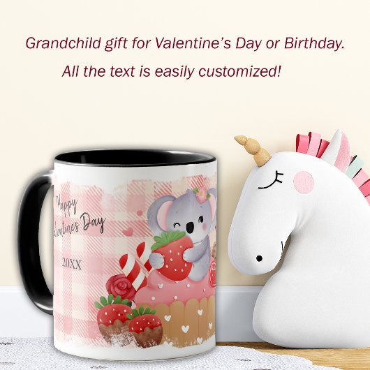 Koala Bear Cupcake Kid's Valentine-Tasse Tasse