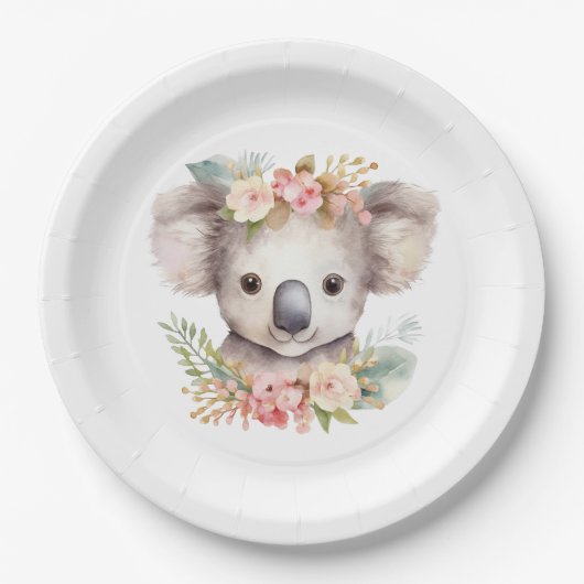 Koala Bear cute birthday Pappteller (Vorderseite)