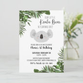 Koala Bear Einladung zum ersten Geburtstag (Stehend Vorderseite)