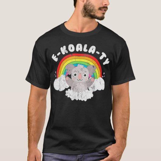 Koala Bear EKoalaTY Rainbow Pun LGBTQ Tshirt (Vorderseite)