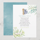 Koala Bear Eucalyptus Blätter Baby Showroom Vielen Dankeskarte (Vorne/Hinten)