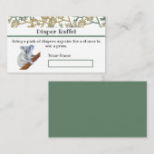 Koala Bear Foilage Raffle Design Begleitkarte (Vorne/Hinten)