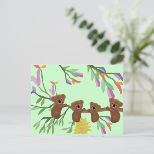 Koala Bear Fun Postkarten (Stehend Vorderseite)