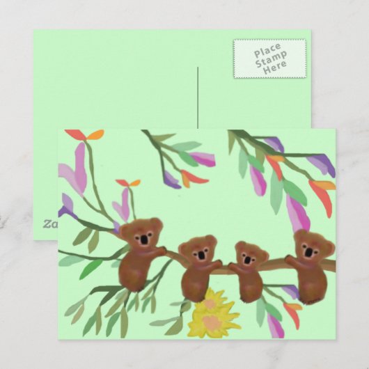 Koala Bear Fun Postkarten (Vorne/Hinten)
