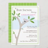 Koala Bear - Girl Baby Shower Einladung (Vorne/Hinten)