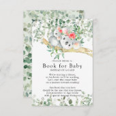 Koala Bear Girls Babydusche buchen Begleitkarte (Vorne/Hinten)