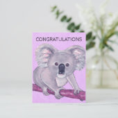 Koala Bear gratulieren Postkarte (Stehend Vorderseite)