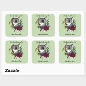 Koala Bear Green Buchzeichen Quadratischer Aufkleber (Blatt)