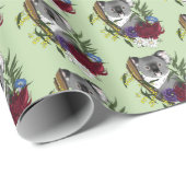 Koala Bear Green Geschenkpapier (Rolleneckpunkt)