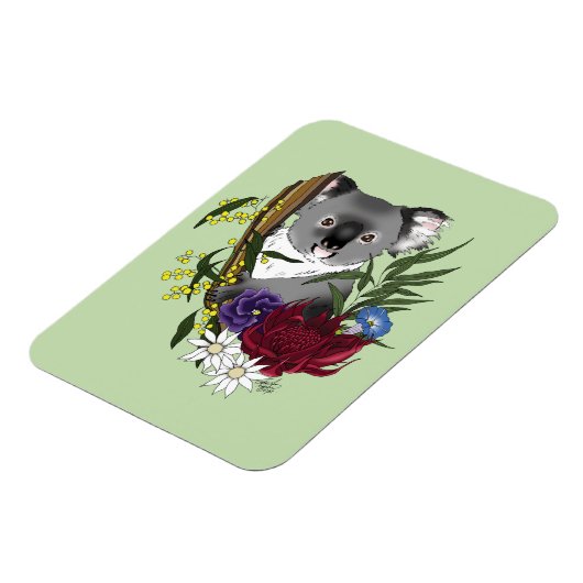 Koala Bear Green Magnet (Linke Seite)
