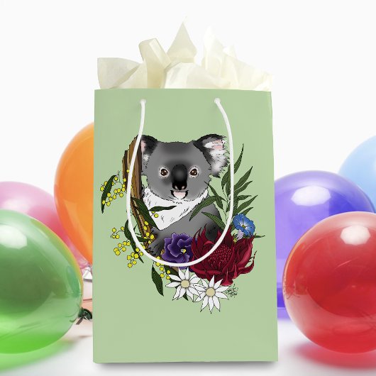 Koala Bear Green Mittlere Geschenktüte