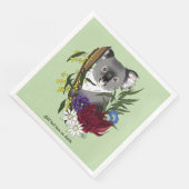 Koala Bear Green Serviette (Ecke)