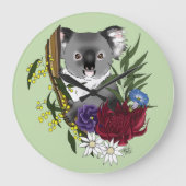 Koala Bear Große Wanduhr (Vorderseite)