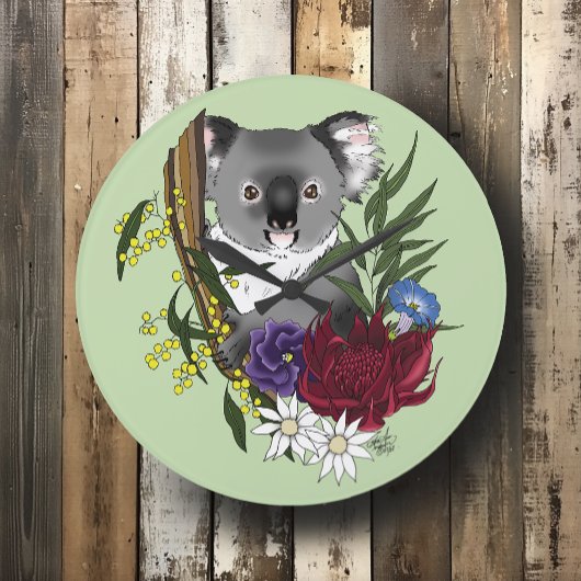 Koala Bear Große Wanduhr