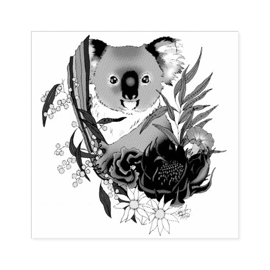 Koala Bear Gummistempel (Prägung)