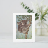 Koala Bear in Baumillustrierung Postkarte (Stehend Vorderseite)