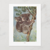 Koala Bear in Baumillustrierung Postkarte (Vorderseite)