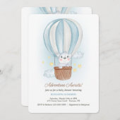 Koala Bear in Blue Air Ballon Einladung (Vorne/Hinten)