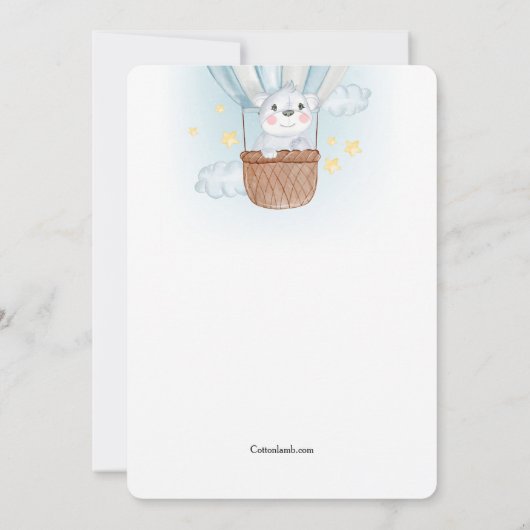 Koala Bear in Blue Air Ballon Einladung (Rückseite)