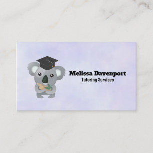 Koala Bear in Graduation Cap Tutor Telefonnummerkarte