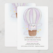 Koala Bear in Pink Air Ballon Einladung (Vorne/Hinten)