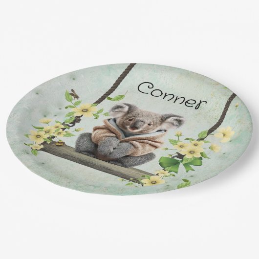 Koala Bear Kids Paper Plate Pappteller (Schrägansicht)