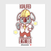 Koala Bear Koalified Engineer Koala Animal Pub Koa Aufkleber (Blatt)