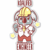 Koala Bear Koalified Engineer Koala Animal Pub Koa Aufkleber (Vorderseite)