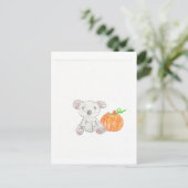 Koala Bear mit Pumpkin Postkarte (Stehend Vorderseite)