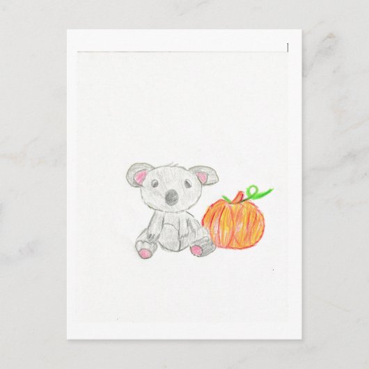 Koala Bear mit Pumpkin Postkarte (Vorderseite)