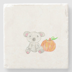 Koala Bear mit Pumpkin Steinuntersetzer