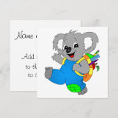 Koala Bear mit Rucksack Einladung (Vorne/Hinten)