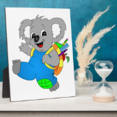 Koala Bear mit Rucksack Fotoplatte (Seite)