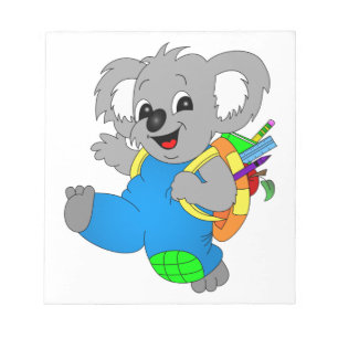 Koala Bear mit Rucksack Notizblock