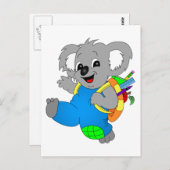 Koala Bear mit Rucksack Postkarte (Vorne/Hinten)