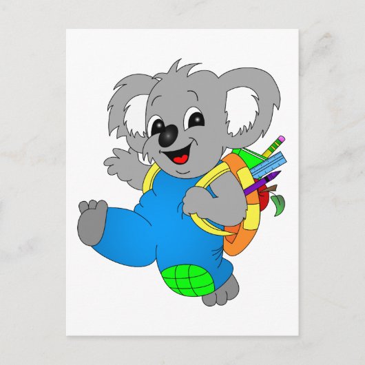 Koala Bear mit Rucksack Postkarte (Vorderseite)