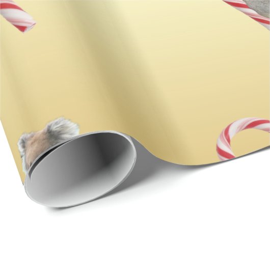 Koala Bear Mum and Joey Climbing Candy Cane Geschenkpapier (Rolleneckpunkt)