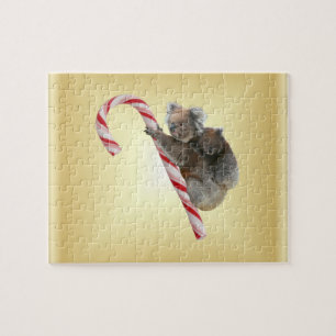 Koala Bear Mum und Joey Climbing Candy Cane Puzzle