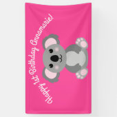Koala Bear Niedlich Kid Birthday Party Banner (Vertikal)
