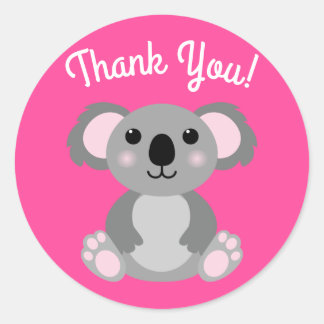 Koala Bear Niedlich Kid Birthday Party Danke Runder Aufkleber