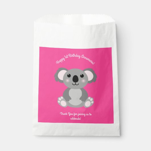 Koala Bear Niedlich Kid Birthday Party Geschenktütchen (Vorderseite)