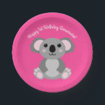 Koala Bear Niedlich Kid Birthday Party Pappteller<br><div class="desc">Adorable kuschelige Koalabären mit rosa machen ein vollkommenes Geburtstagsthema,  für ein Mädchen,  einen Jungen oder ein Kind,  das diese niedlichen australischen Koalabären Lieben! Ideal für tierliebende Kinder! Auch perfekt für den ersten Geburtstag eines Babys!</div>