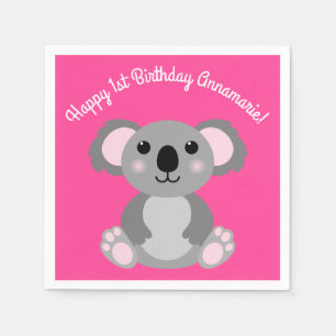 Koala Bear Niedlich Kid Birthday Party Serviette