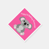 Koala Bear Niedlich Kid Birthday Party Serviette (Ecke)