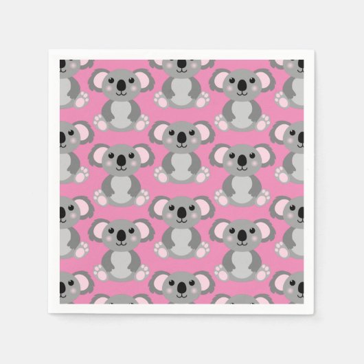 Koala Bear Niedlich Kid Birthday Party Serviette (Vorderseite)